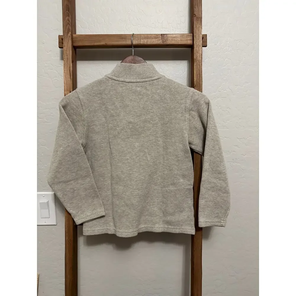 Gap Kids boys' henley button-up sweater in size small (6-7) - beige/cream color